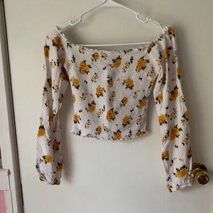 White floral long sleeve